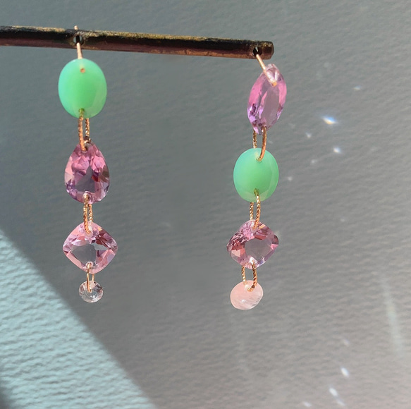 Prana spring gem drops ✴︎K14gf ピアス 6枚目の画像