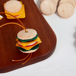 【ハンバーガー 】可愛い 本革レザーチャーム 鞄のチャーム　 8枚目の画像