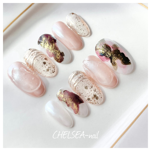 ピンク×インクネイル ネイルチップ（つけ爪） CHELSEA-nail 通販