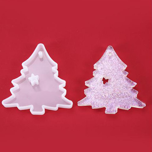 おまとめ３点　専用出品　波レジンアートクリスマスツリー 2点その他2点 レジンモールド 『シリコンモールド クリスマスツリー 大 10