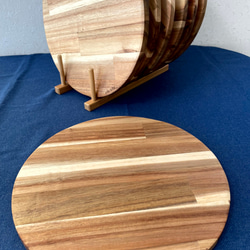 【カッティングボード(丸型)】　木製　ピザプレート　ケーキプレート　 5枚目の画像