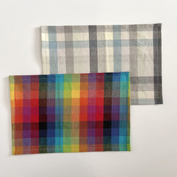 園児サイズのランチョンマット 20×30/block check 1枚目の画像