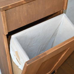 木製　ダストボックス　 フタ付きゴミ箱　ごみ箱  ゴミ袋30使用　薄型 5枚目の画像