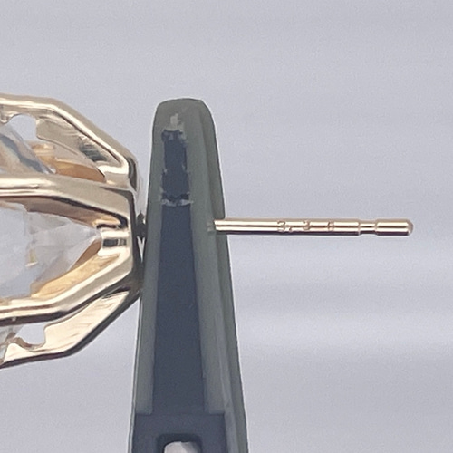 K18 モアサナイトピアス 10mm 3.30ct 片耳 ピアス（スタッド・一粒  