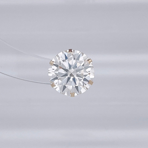 K18 モアサナイトピアス 10mm 3.30ct 片耳 ピアス（スタッド・一粒  
