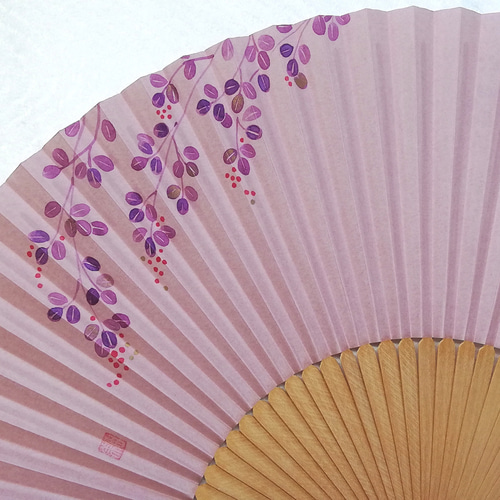 白檀　扇子 白檀扇子 趣 -omomuki- <萩> 京扇子 その他ファッション雑貨