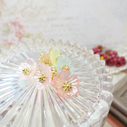 100個 高純度アクリル素材 花 桜ビーズ カラーミックス c7-1 6枚目の画像
