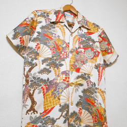 着物アロハシャツ Kimono Hawaiian Shirt AL-867/L 1枚目の画像