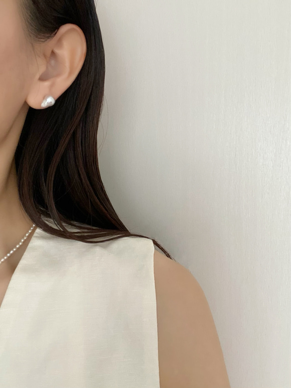 【パールselect】 edge pearl earrings　1〜5 6枚目の画像