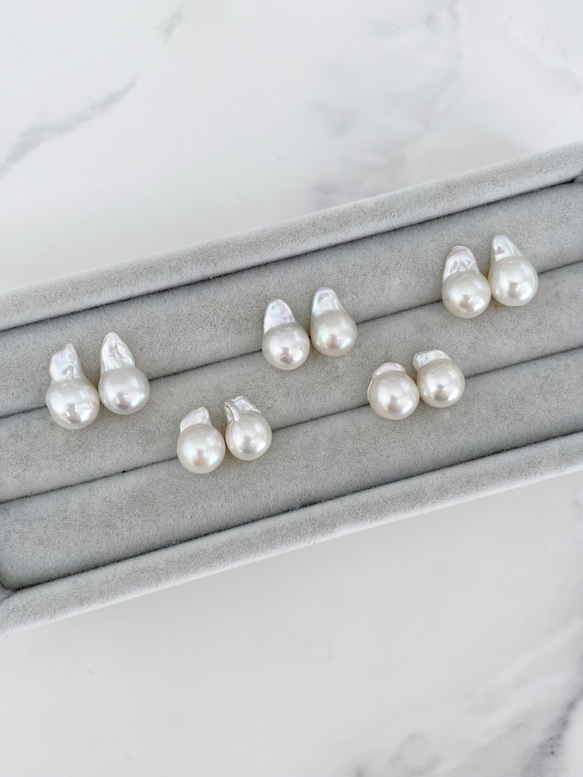 【パールselect】 edge pearl earrings　1〜5 4枚目の画像