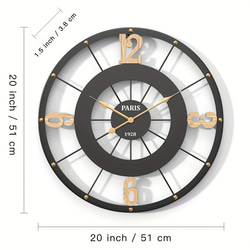 時計 掛け時計 オシャレ アイアンアートレトロウォールクロック アラビア数字 サイレントクロック a-212 8枚目の画像