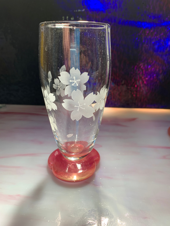 桜のグラス(大) サンドブラスト 2枚目の画像