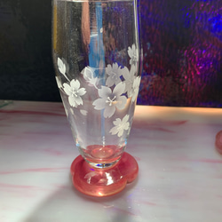 桜のグラス(大) サンドブラスト 6枚目の画像