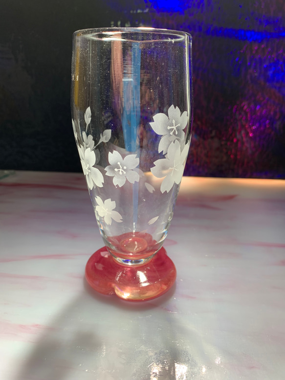 桜のグラス(大) サンドブラスト 3枚目の画像