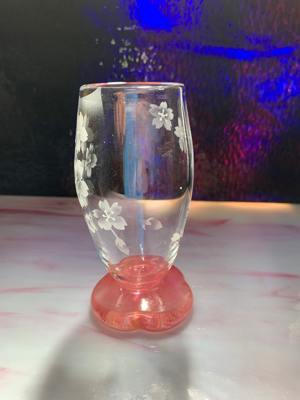 桜のグラス(小) サンドブラスト 3枚目の画像