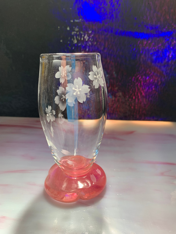 桜のグラス(小) サンドブラスト 2枚目の画像