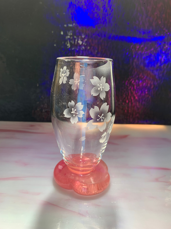 桜のグラス(小) サンドブラスト 5枚目の画像