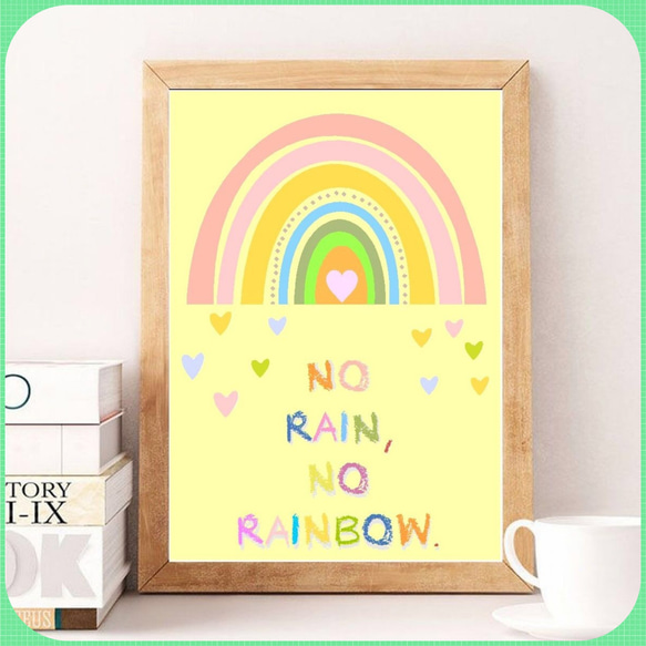 No.468 No Rain, No Rainbow ⭐️オーダーメイド⭐️ ポスター  ギフト 2枚目の画像