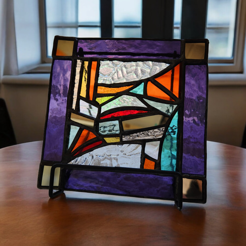 ステンドグラス インテリア 額 アート 大判 サンキャッチャー ステンド