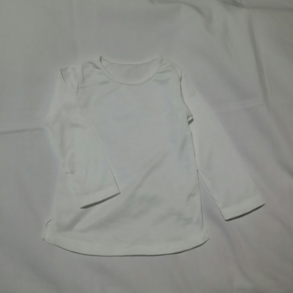 70㎝ドールサイズ　ロングTシャツ(ホワイト) 4枚目の画像
