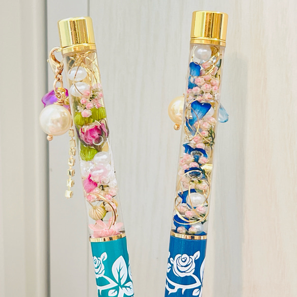 お名前入り可❀.春デザイン❀.ハーバリウムボールペン✿.•¨•替え芯1本  