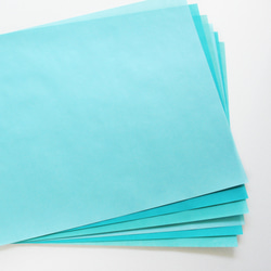 ミント系グリーンとブルーがかわいい！ターコイズカラーの3種のラッピングペーパー　12枚入（お花カードと8角形のシール付) 5枚目の画像