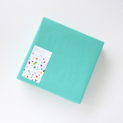 薄荷綠和藍色都很可愛！ 12張3種綠松石包裝紙（含花卡和八角貼紙） 第7張的照片
