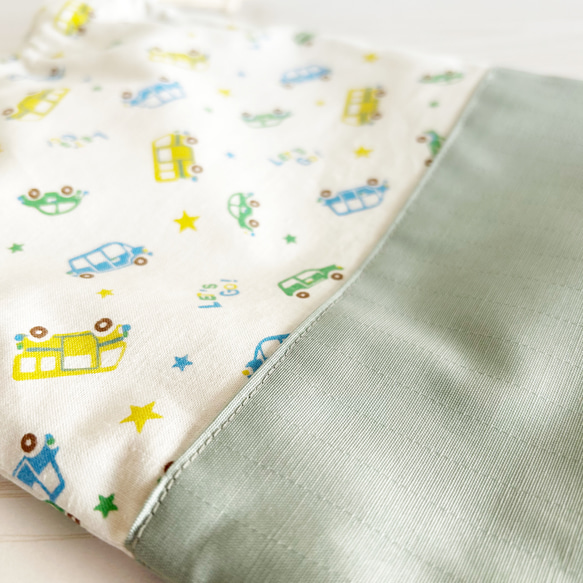 くすみグリーンの巾着袋　（男の子　女の子）幼稚園　入園準備　小学校　入学準備　ギフト　プレゼント 2枚目の画像