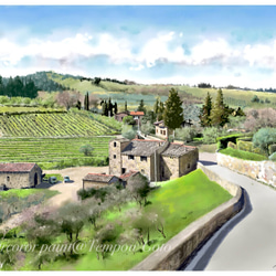 ポストカード ヨーロッパ風景画（組み合わせ自由4枚セット1.000円）No.260  イタリアの田舎道 1枚目の画像