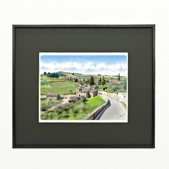 ポストカード ヨーロッパ風景画（組み合わせ自由4枚セット1.000円）No.260  イタリアの田舎道 3枚目の画像