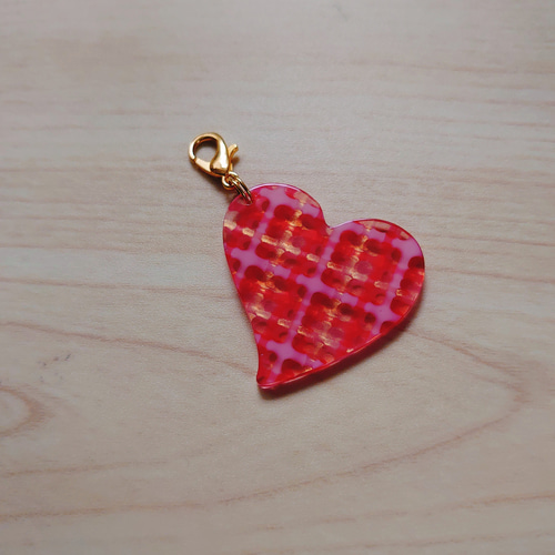 ハート型赤ケース ゴールドチェーン付き LS-L3336卸売赤神聖ハートネックレスマルチチャームボール