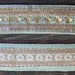 【１０cm単位】インド 刺繍 リボン レース：各レッド、ミント、ダークグリーン（IRL159） 7枚目の画像