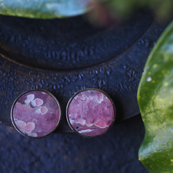 rhodochrosite brass earring (hanadukiyo) 7枚目の画像