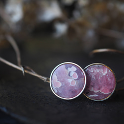 rhodochrosite brass earring (hanadukiyo) 2枚目の画像