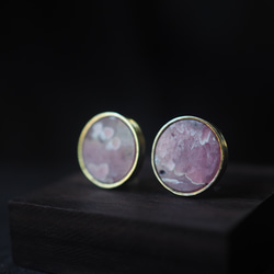 rhodochrosite brass earring (hanadukiyo) 10枚目の画像