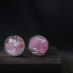 rhodochrosite brass earring (hanadukiyo) 9枚目の画像