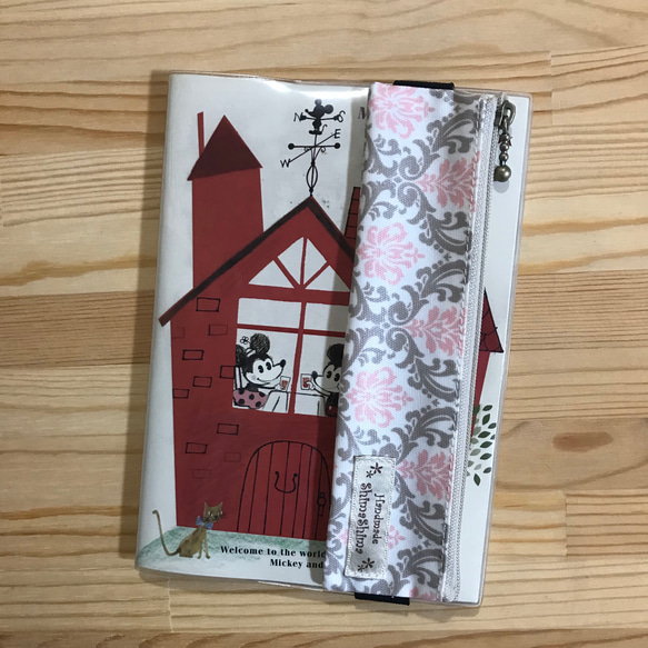 手帳用ペンケース☆ダマスクくすみピンク 3枚目の画像