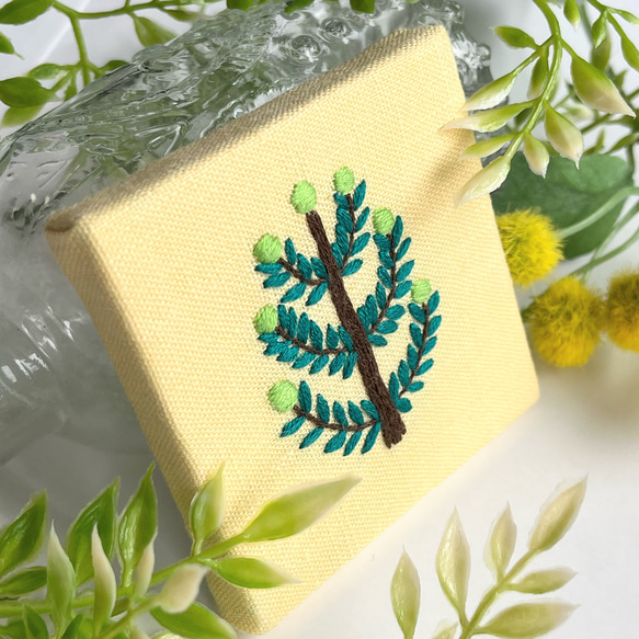 北欧風オリーブの木の刺繍パネル【hokuo】#244 6枚目の画像