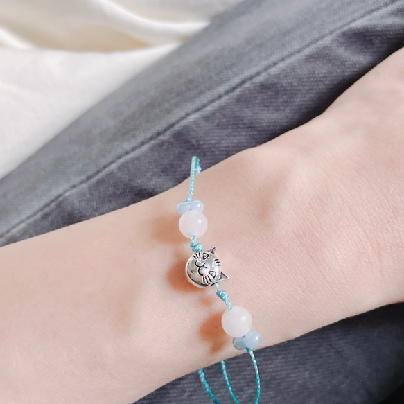 my cat bracelet & anklet うちのこ 猫 ＆天然石のブレスレット ・ アンクレット 8枚目の画像