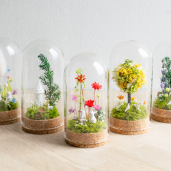 【進学・卒業ギフトにオススメ】パステルブルー_プチ・てのリウム 《プリザーブド苔テラリウム》 11枚目の画像