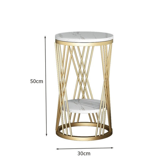 サイドテーブル フラワースタンド おしゃれ 丸 収納 北欧 スリム ナイトテーブル アイアン 大理石 ch-1363 9枚目の画像