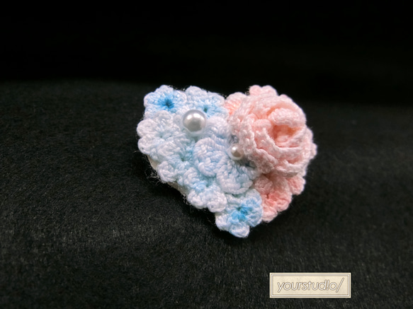 [お値下げ]レース編みのフラワーブローチ - small flower brooch "pulsation" - 4枚目の画像
