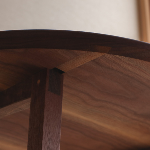 ウォールナットのちゃぶ台　ローテーブル サイズオーダー可能　和風　和モダン　無垢材 8枚目の画像