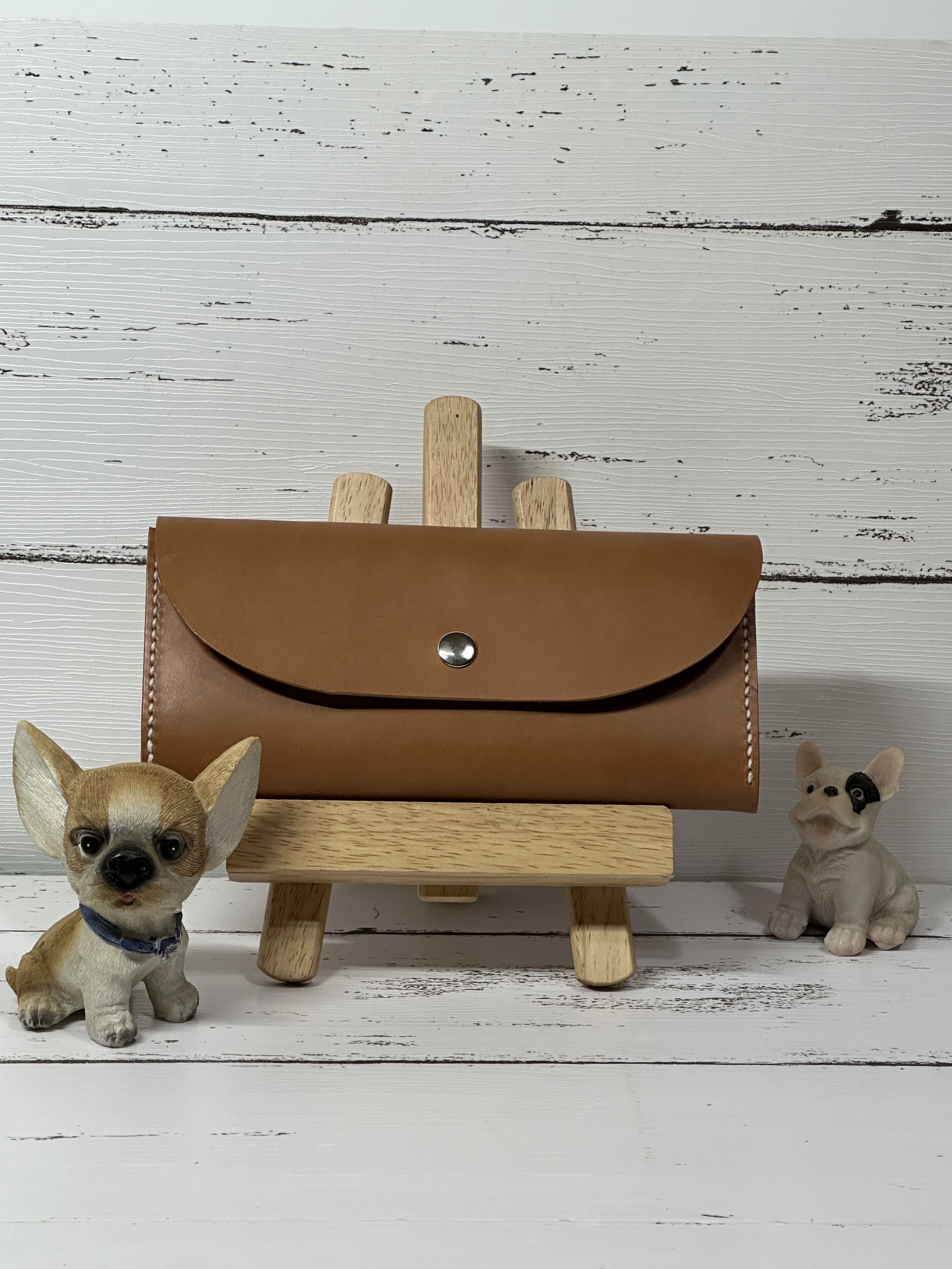 シンプル長財布本革手縫い