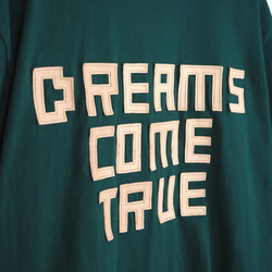 レザーパッチ「DREAMS COME TRUE」の 半袖 Tシャツ（5色）牛革 ワッペン 5枚目の画像