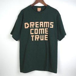 レザーパッチ「DREAMS COME TRUE」の 半袖 Tシャツ（5色）牛革 ワッペン 3枚目の画像