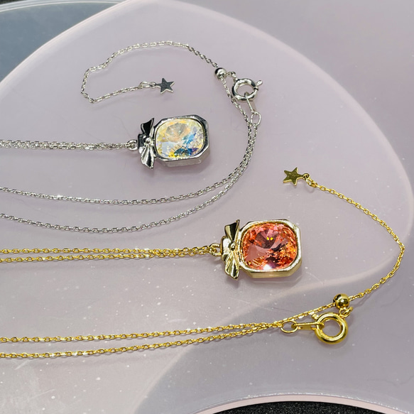 【まるで宝石シリーズ】可愛らしい小さな香水型ネックレス！キラリと輝くオシャレなデザイン♪ 2枚目の画像