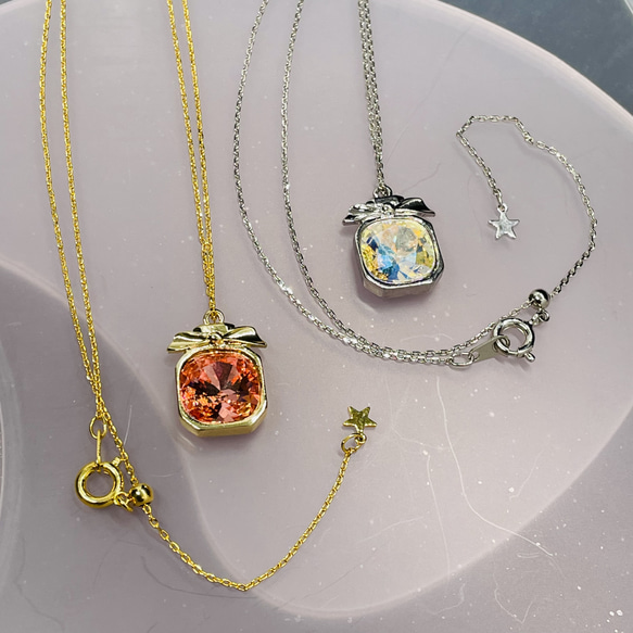 【まるで宝石シリーズ】可愛らしい小さな香水型ネックレス！キラリと輝くオシャレなデザイン♪ 3枚目の画像