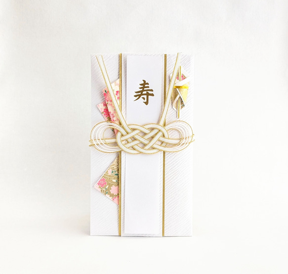 祝儀袋 　白色の祝儀袋   流水桜　ご結婚のお祝い 4枚目の画像