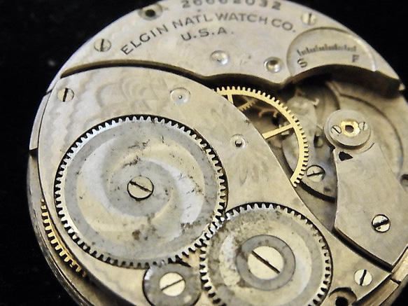 本物志向。1922年製造のエルジン懐中時計ジャンクです。　jw-412 7枚目の画像